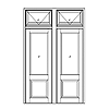 2/3-view double with twin awning transoms
Unit Dimension 75-1/2" x 121-3/4"
Door Dimension 34" x 96"
Panels - raised
Glazing - low-E IG